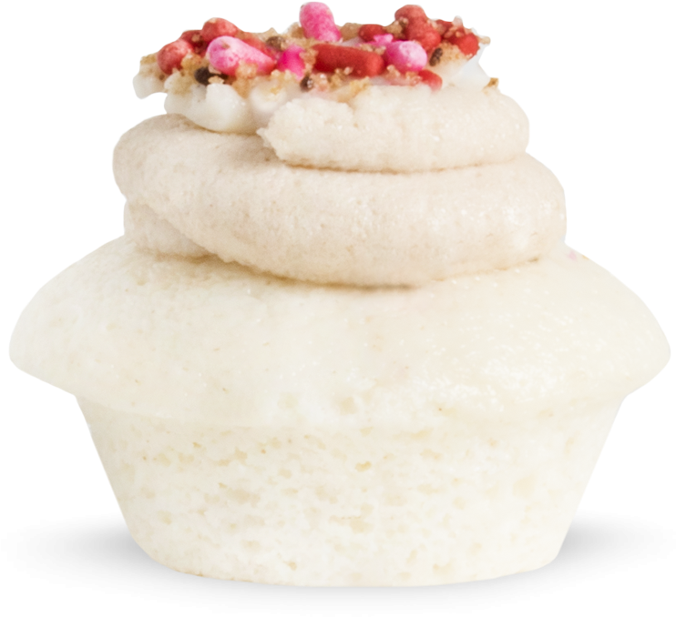 Valentine's Day Cookies & Milk Cupcake Small Side View - Buttercream (800x800), Png Download