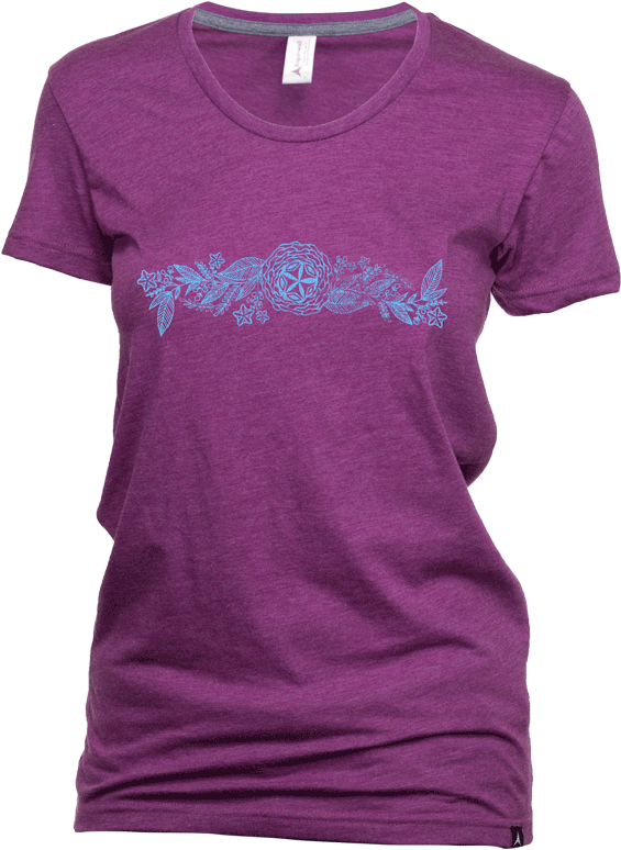 Aspinwall Flower Spread Field Berry Womens T Shirt - Active Shirt (672x800), Png Download
