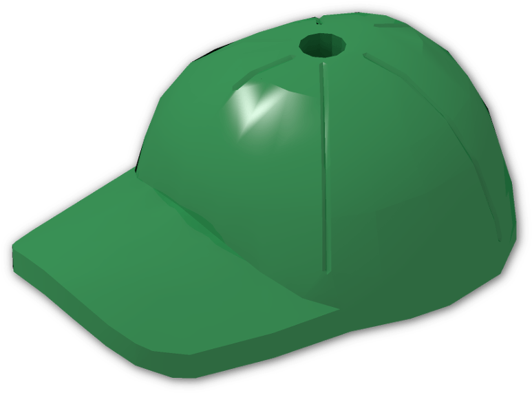 Minifig Cap With Short Arched Peak With Seams And Top - Cap (800x600), Png Download