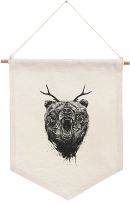 Flâmula Angry Bear With Antlers De Balázs Solti - Angry Bear With Antlers Tote Bag - 16" X 16" By Balazs (450x450), Png Download