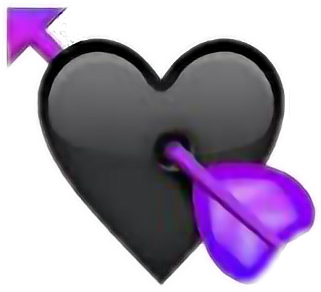 Transparent Black Heart Emoji (488x444), Png Download