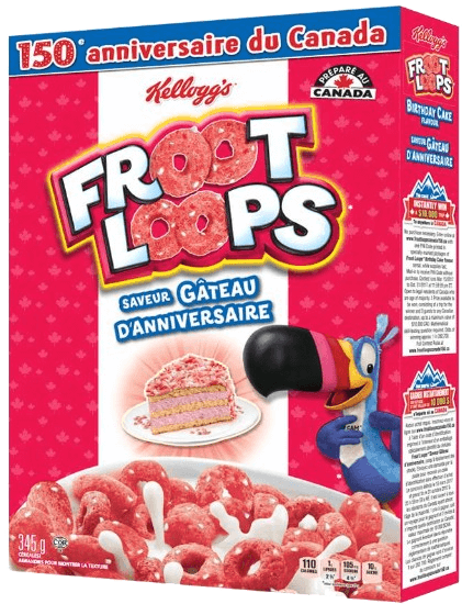 Emballages Spécialement Identifiés De Produits Froot - Birthday Cake Froot Loops (438x562), Png Download