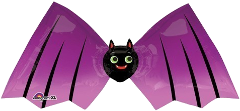38" Bat Shape Little Bat Balloon - Mylar Balloons Foil (482x250), Png Download
