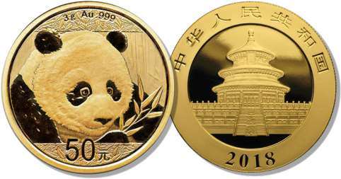 2018 China Panda Gold - Gold Panda 2018 (500x268), Png Download