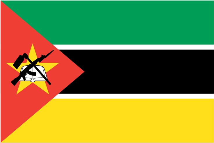 It Has An Ak-47 To Represent War - Download Bandeira De Moçambique (777x1006), Png Download