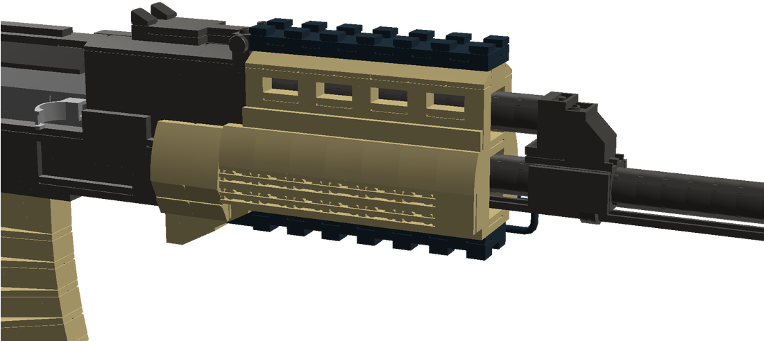 The Normal Ak Handgaurd Has Been Replaced With A New - Assault Rifle (1100x513), Png Download