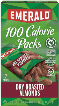 Emerald® Nuts 100 Calorie Pack - Emerald Nuts Emerald Dry Roasted Almonds 100 Calorie (348x348), Png Download