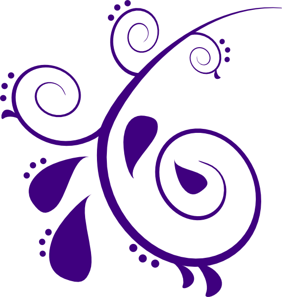 Paisley Purple Clip Art At Clkercom Vector Online Royalty - Design Black And White Butterfly (570x599), Png Download