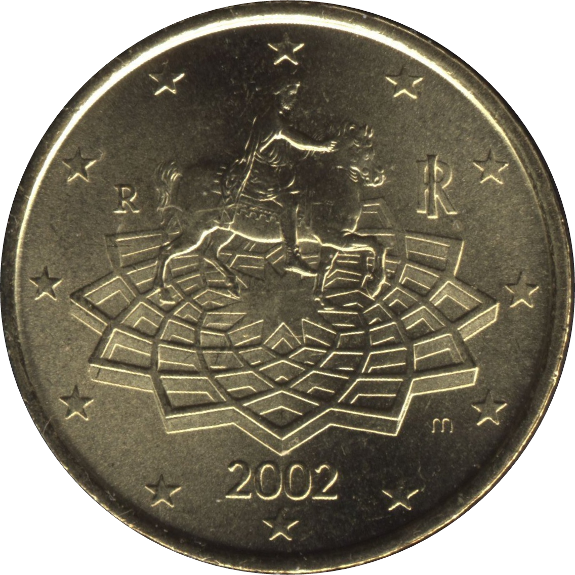 Italy 50 Eurocent Nat - Coin Orientation (1136x1137), Png Download