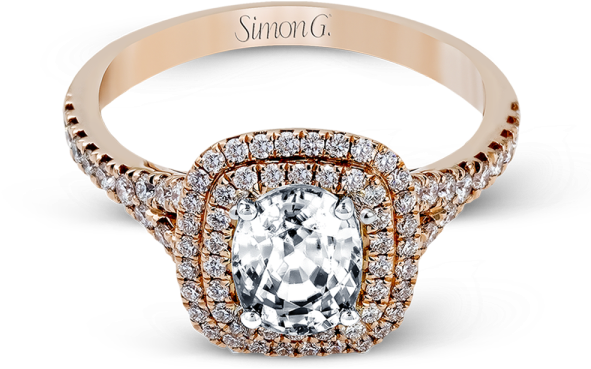 Mr2414 Rg F Simon G - Simon G Jewelry Rose Gold Engagement Ring (600x600), Png Download