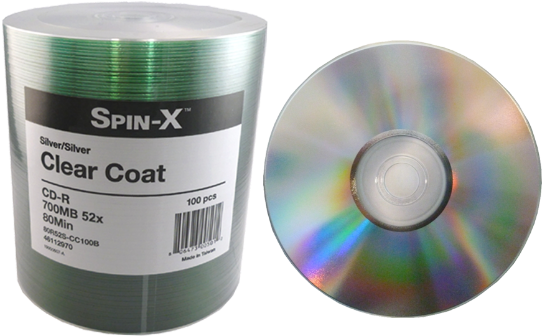 Spin-x Cd-r 48x Shiny Top Purple Base Blank Cdr (560x342), Png Download