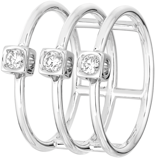 Dinh Van Le Cube Diamant Cuff Diamond Ring - Ring (580x580), Png Download