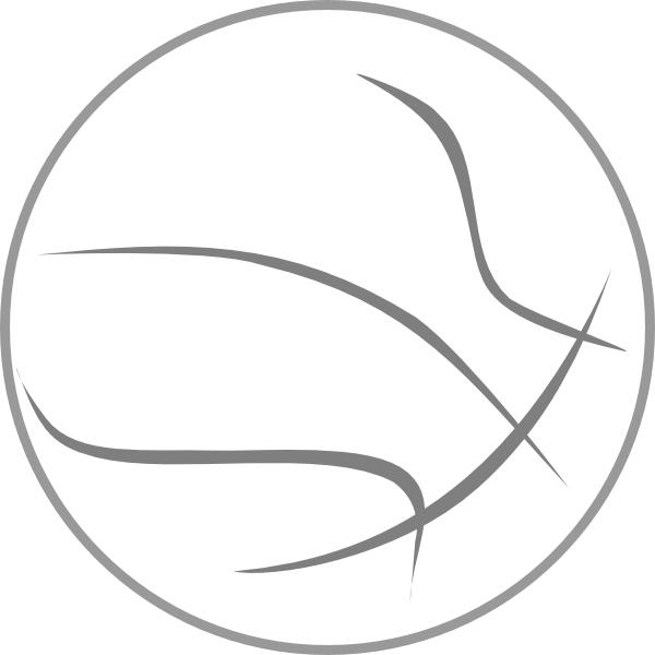 How To Set Use Basketball Outline Clipart - Black And White Basketball Outline (600x600), Png Download