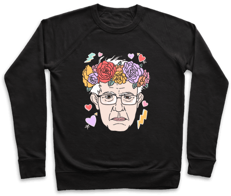 Bernie With Flower Crown Pullover - Eat Ass Suck A Dick And Sell Drugs Shirt (484x484), Png Download