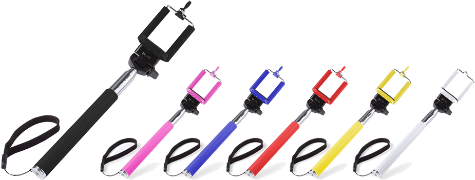 Coloured Selfie Stick - Palo Selfie Regalo Boda (1000x413), Png Download