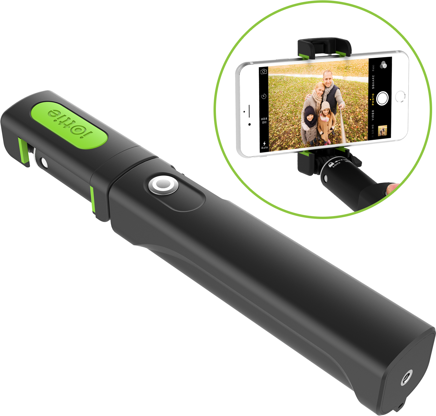 Iottie Selfie Stick - Iottie Migo Bluetooth Selfie Stick - Black (1500x1500), Png Download