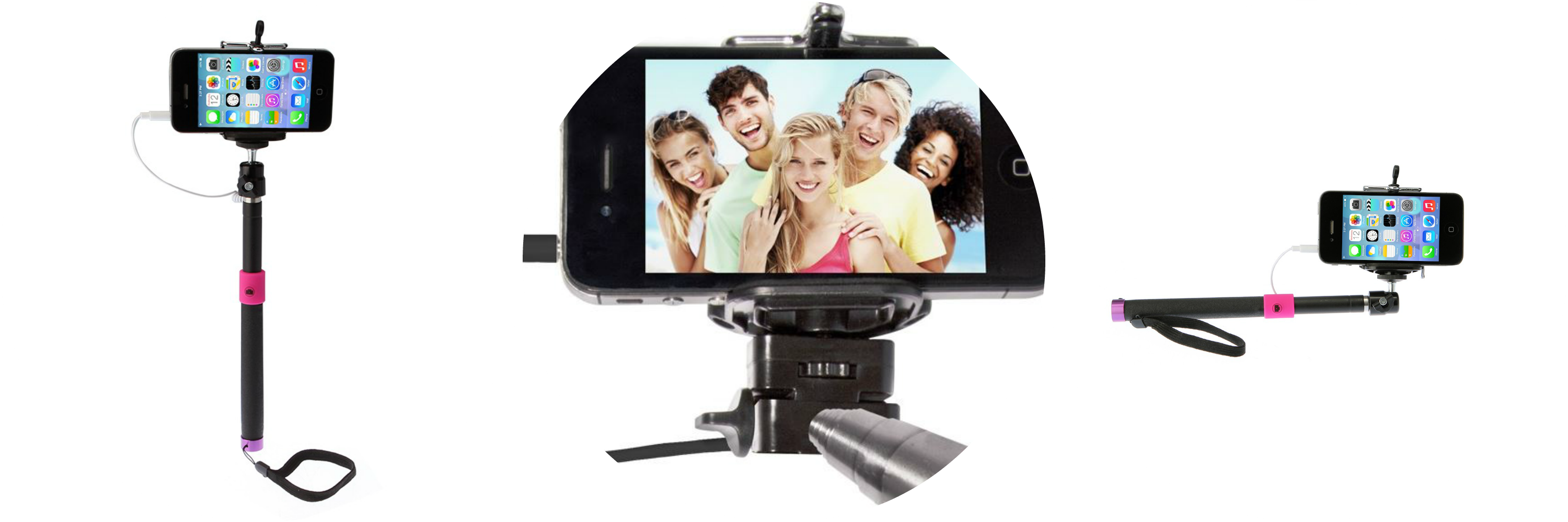 Selfiecollage2 - Thumbs Up Selfie Click Stick (3000x1000), Png Download