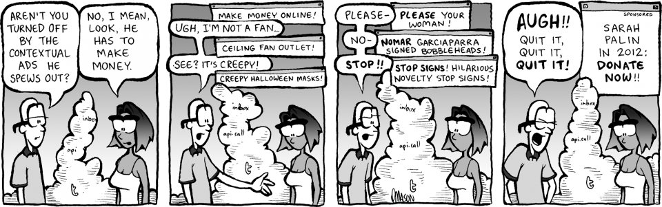 Aren't You Turned Off By The Contextual Ads He - Comic Strips Cloud Png (960x301), Png Download