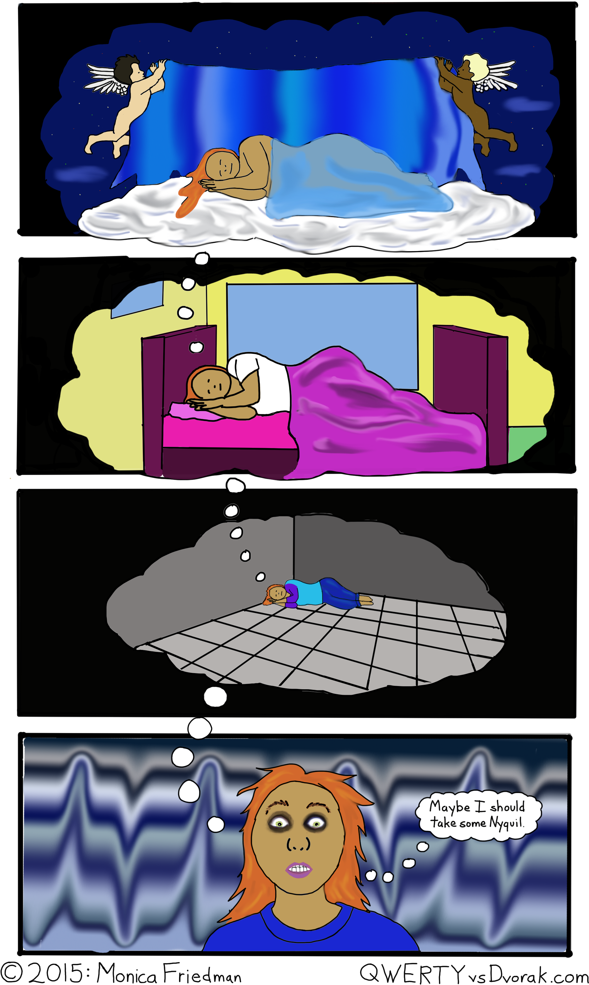 The Heavenly Cloud Sleeping Monica Dreams That She - Cartoon (2200x3500), Png Download