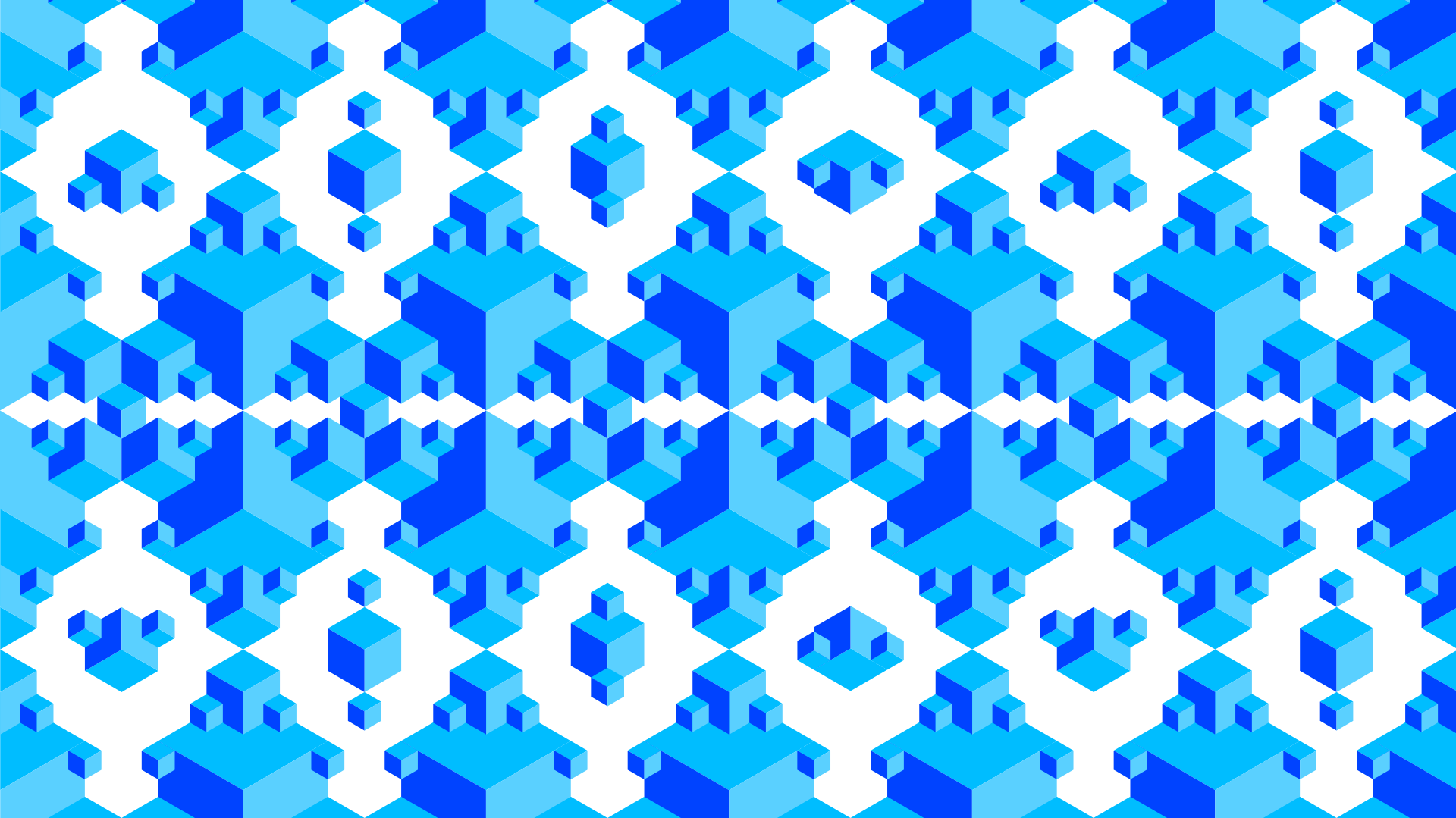 A Geometric Pattern On A Blue Background - Cube (1920x1079), Png Download