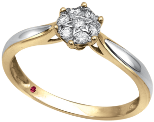 Anillo De Compromiso Oro Combinado - Anillos De Compromiso Oro Blanco Y Oro Amarillo (400x400), Png Download