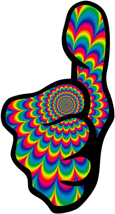 Psychedelic,thumbs - 60s Thumbs Up (500x745), Png Download