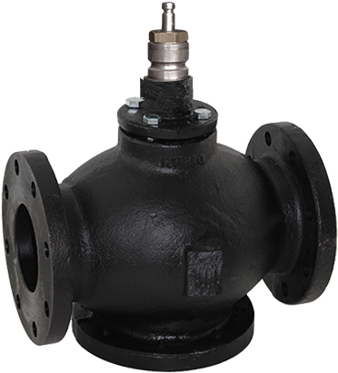 3-way Flanged Cast Iron Globe Valves - Valve (530x600), Png Download