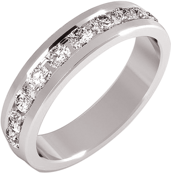 Anillos De Boda Oro Blanco Con Diamantes - Anillo Oro Blanco Y Diamante (700x700), Png Download