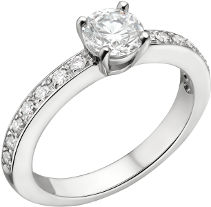 Solitario Griffe En Platino Con Un Diamante Redondo - Bulgari Griffe Diamanti (505x394), Png Download