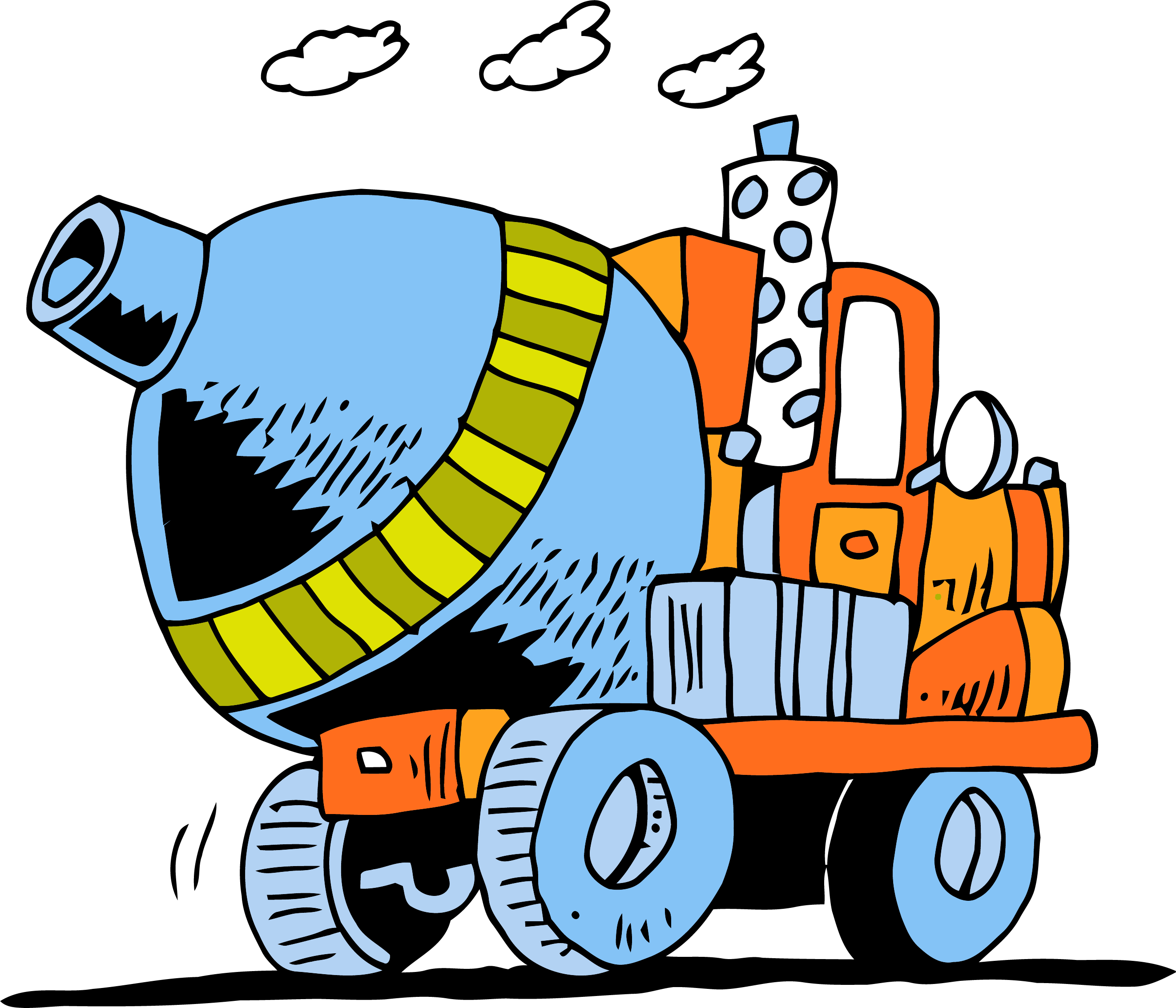 Cement Truck Going Clipart Png - Ready-mix Concrete (2644x2266), Png Download
