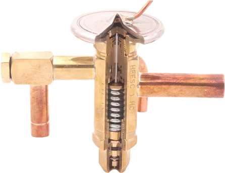 The Thermostatic Expansion Valve Is A Moving Part And - Thermal Expansion Valve (500x395), Png Download