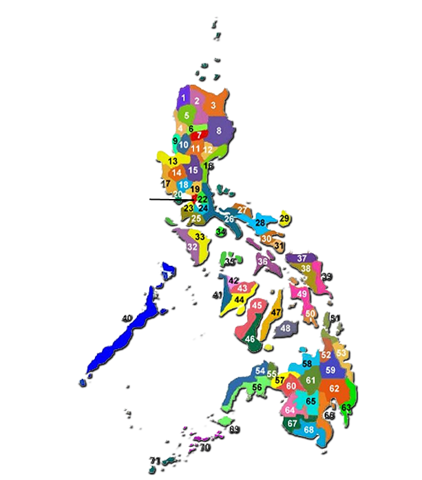 Map Clipart Philipine - Name Of Provinces In The Philippines (634x743), Png Download