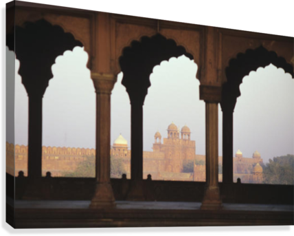 India, View Of Red Fort From Jama Masjid - Frame In Frame Of Redfort (428x343), Png Download