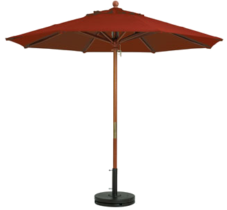 Market Umbrella, 7 Ft, 1-1/2" Wooden Pole, Outdura - Grosfillex Commercial Resin Furniture 7' Market Umbrella (376x338), Png Download