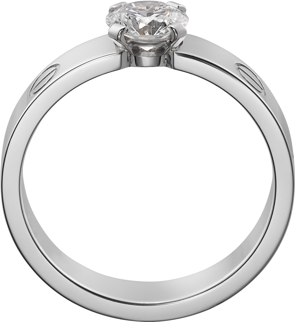 Love Solitaire, White Gold, Diamond - Ring (1024x1024), Png Download