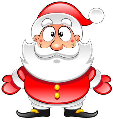 Barba Branca, Roupa E Gorro Vermelhos, Barriga Avantajada, - Cartoon Rudolph And Santa (377x400), Png Download