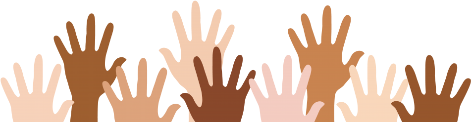 Multicultural Education - People Raising Hands Png (960x249), Png Download
