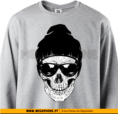 Caveira Gorro Shirt - Dotwork Skull (400x400), Png Download