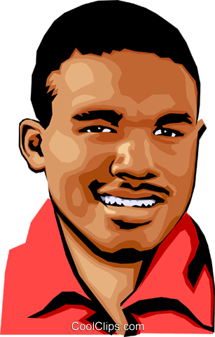 El Hombre Negro Libres De Derechos Ilustraciones De - Black Male Face Clipart (307x480), Png Download