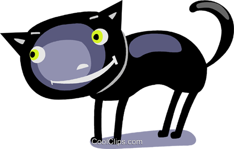 Gato Negro Libres De Derechos Ilustraciones De Vectores - Illustration (480x306), Png Download