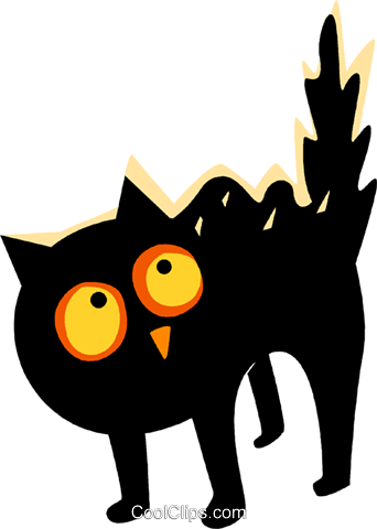 Miedo Del Gato Negro Libres De Derechos Ilustraciones - Halloween Borders (342x480), Png Download