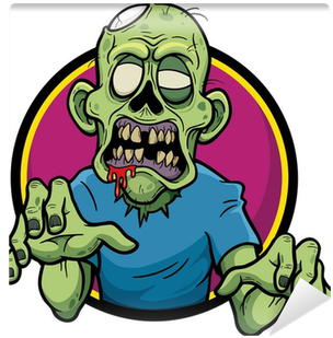 Vector Illustration Of Cartoon Zombie Wall Mural • - Cartoon Zombie Face (400x400), Png Download