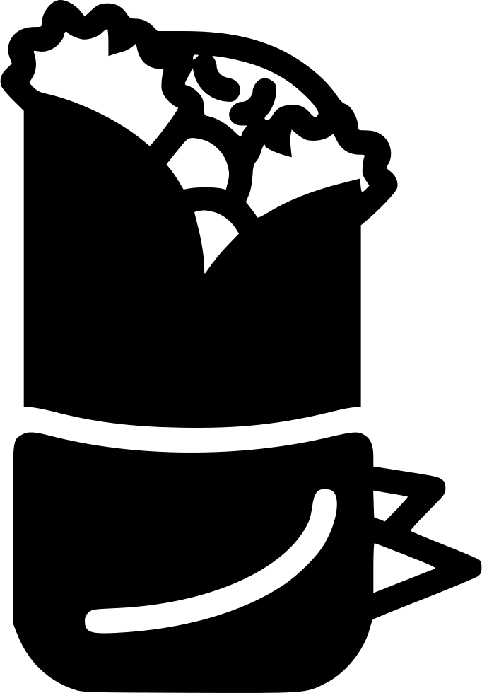 Png File - Shawarma Black And White Png (682x980), Png Download