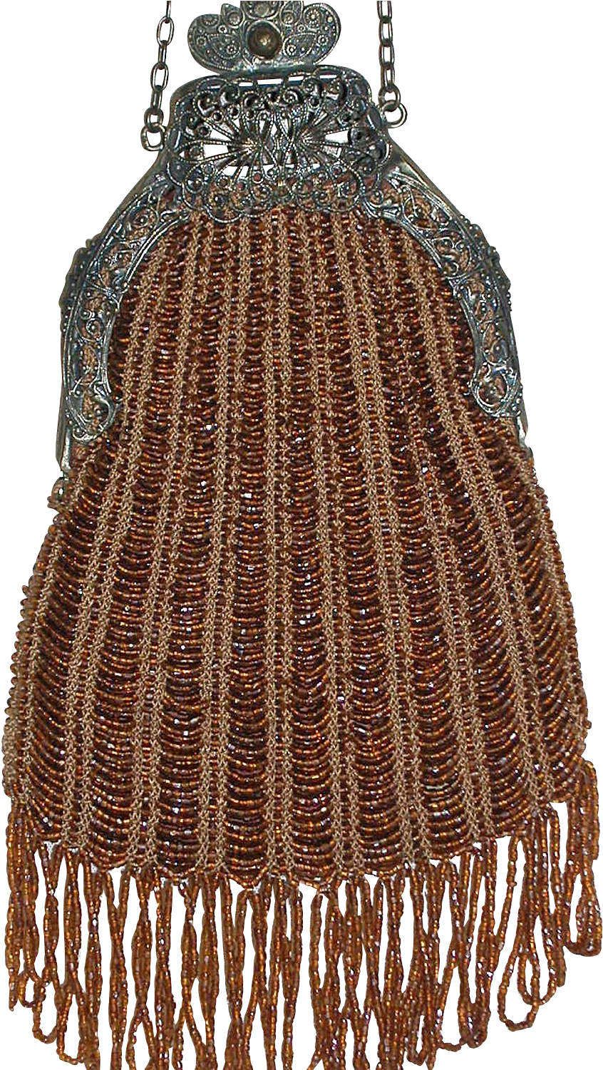 Beautiful Victorian Amber Beaded Purse Ornate Filigree - Stole (1500x1500), Png Download
