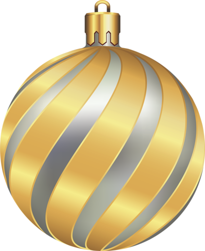 Gold Christmas Ornaments Png Download - Gold Christmas Ornament Transparent (408x500), Png Download