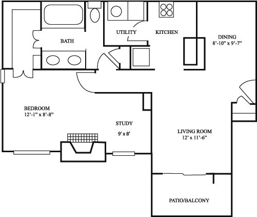 For The 1b 882 Floor Plan - Portable Network Graphics (640x480), Png Download