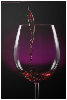 Llenando La Copa De Vino Sobre Fondo Negro Poster • - Champagne Stemware (400x400), Png Download