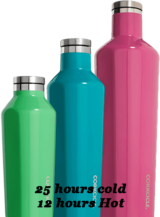 Crafted From Stainless Steel With Proprietary Triple - Corkcicle Canteen Flat Side (316x428), Png Download