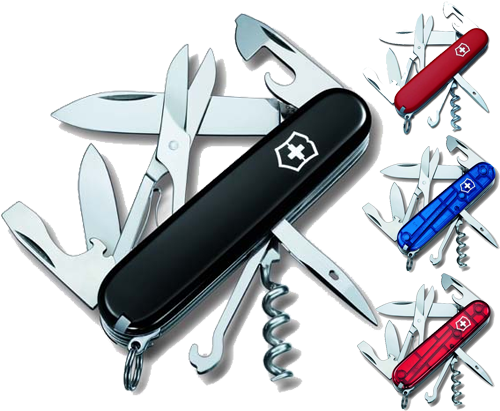 Victorinox Climber Swiss Army Knife - Swiss Army Knife Blue Climber (500x500), Png Download