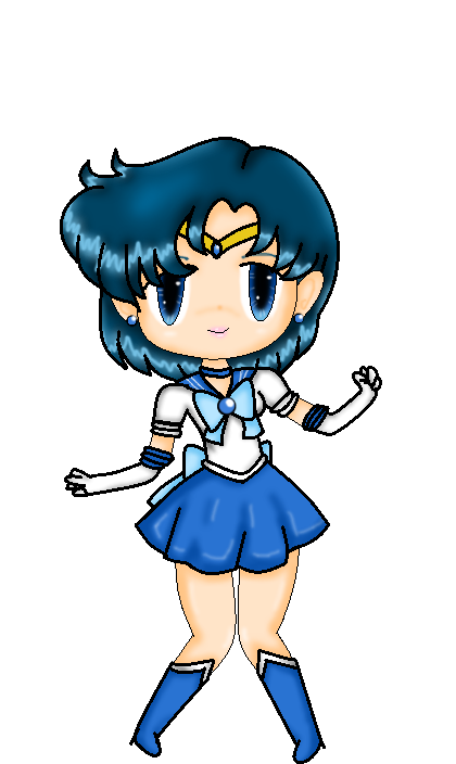 Sailor Moon Images Sailor Mercury Chibi Hd Wallpaper - Cartoon (520x768), Png Download